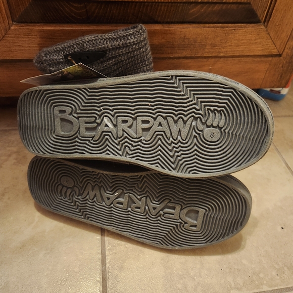 NWT Bearpaw Knit Tall - Women's Sweater Boots Dark Gray Stretch Size 8 - Picture 2 of 3